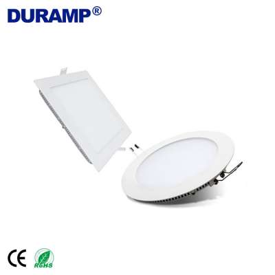 Best Selling Recessed Mounted Flat Ultra Slim 3W 6W 9W 12W 15W 18W 24W Square Round LED Lamp Panel Ceiling LED Panel Light